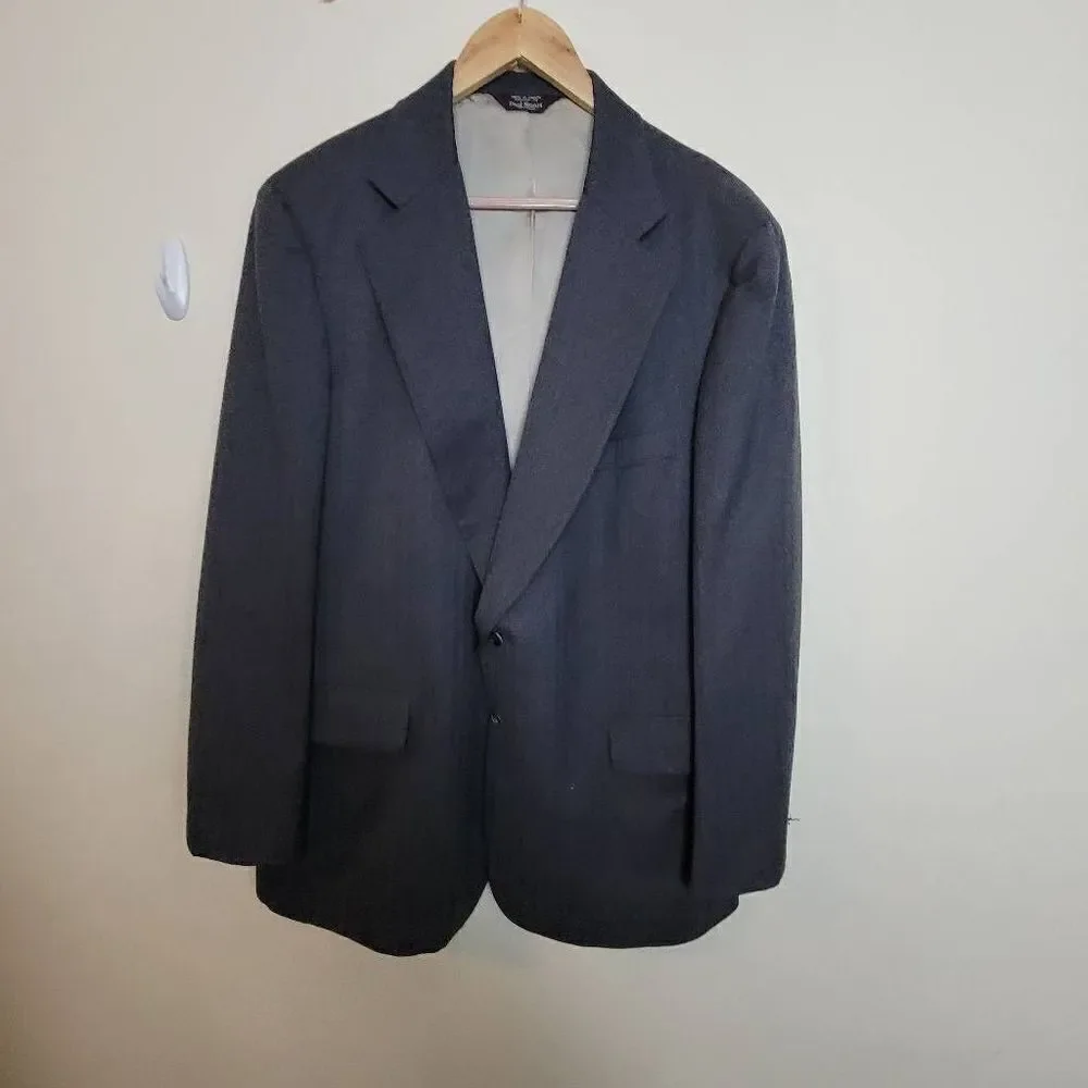 Paul Stuart Grey Wool 2 buton Suit 40  Long
